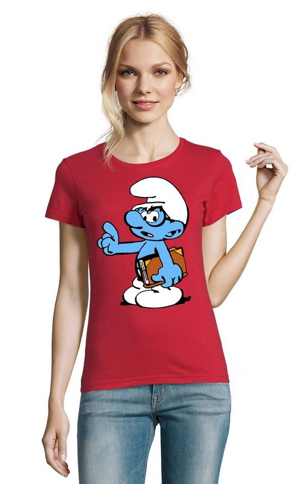 Blondie & Brownie T-Shirt Damen Schlaubi Schlumpf Buch Schlumpfhausen Schlumpfine von Blondie & Brownie