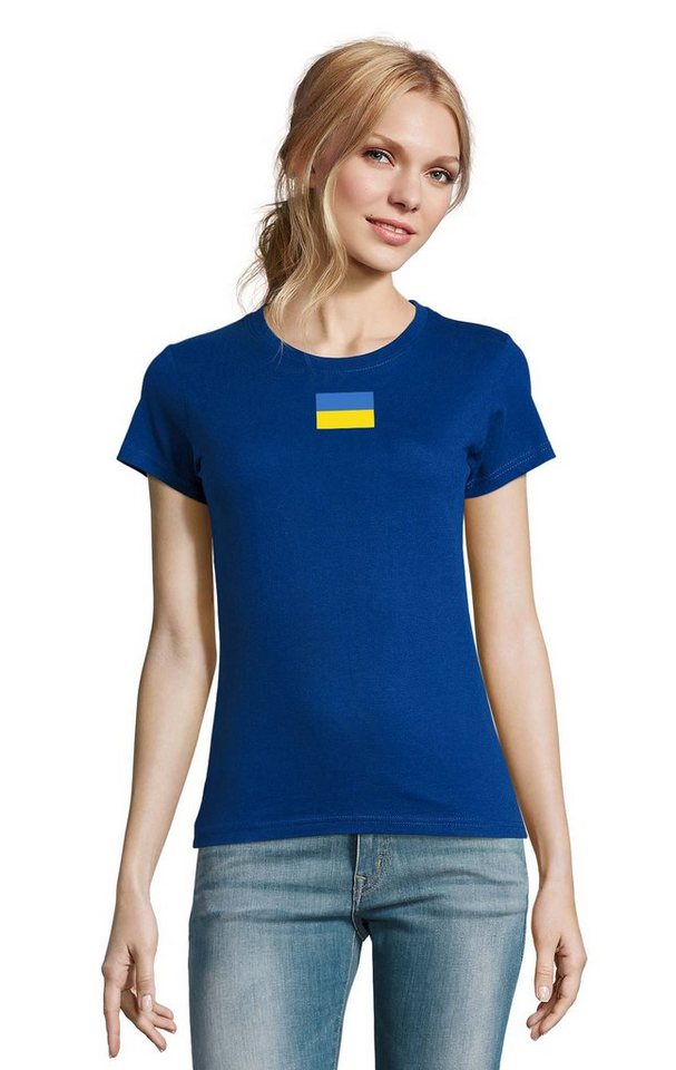 Blondie & Brownie T-Shirt Damen Selenskyj Kreuz Ukraine Ukraine Nato Peace Print von Blondie & Brownie