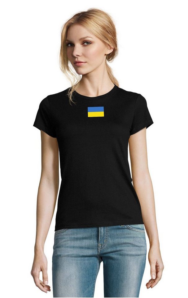 Blondie & Brownie T-Shirt Damen Selenskyj Kreuz Ukraine Ukraine Nato Peace Print von Blondie & Brownie