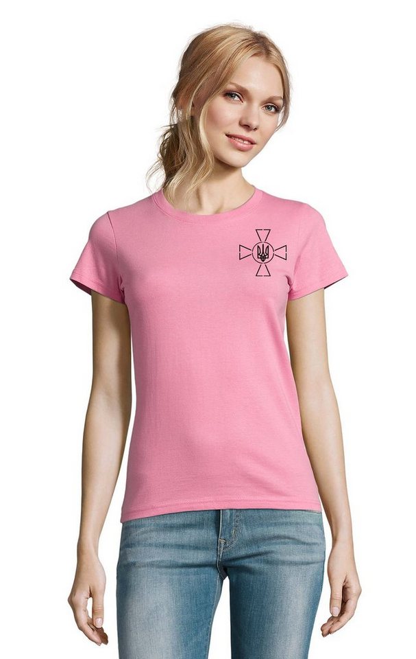 Blondie & Brownie T-Shirt Damen Selenskyj kreuz Ukraine Army Ukraina Armee Nato Peace Print von Blondie & Brownie