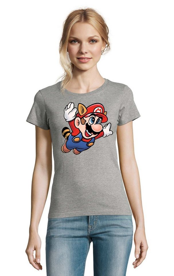 Blondie & Brownie T-Shirt Damen Super Mario 3 Fligh Super Retro Konsole Gamer Nerd von Blondie & Brownie