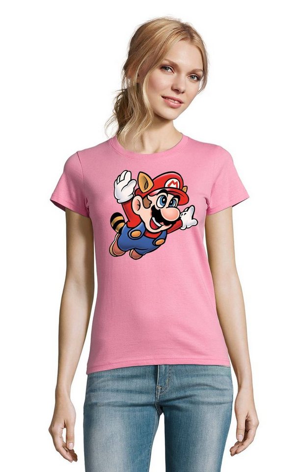 Blondie & Brownie T-Shirt Damen Super Mario 3 Fligh Super Retro Konsole Gamer Nerd von Blondie & Brownie