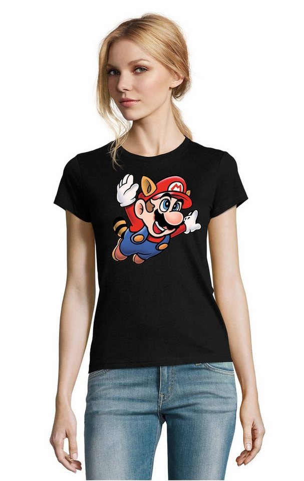 Blondie & Brownie T-Shirt Damen Super Mario 3 Fligh Super Retro Konsole Gamer Nerd von Blondie & Brownie