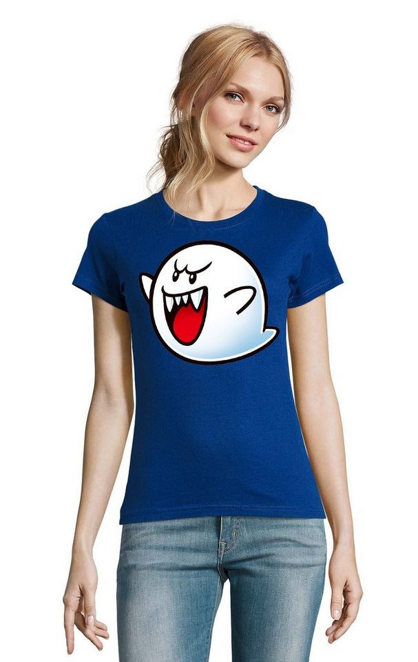 Blondie & Brownie T-Shirt Damen Super Mario Boo Gespenst Geist Retro Konsole von Blondie & Brownie