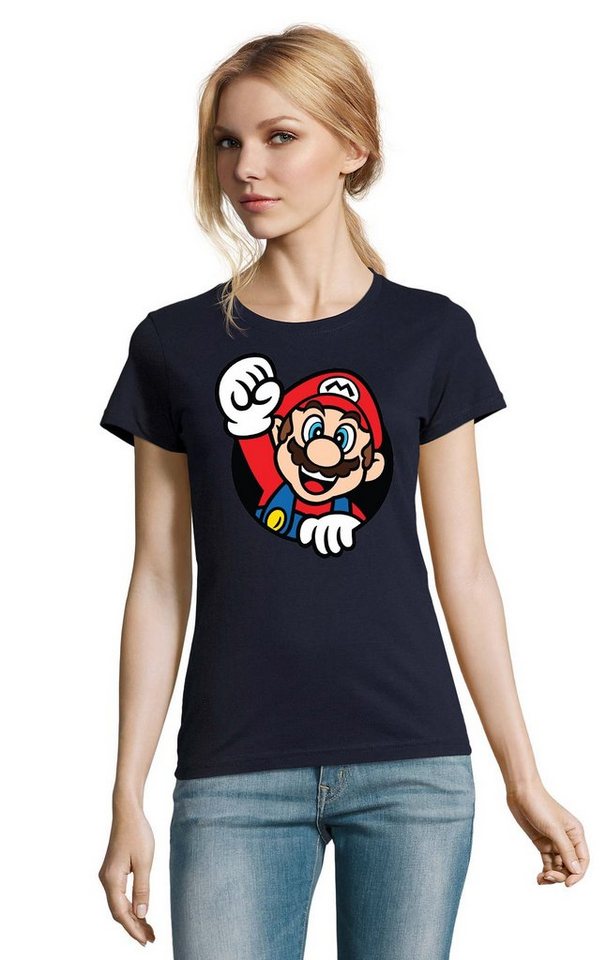 Blondie & Brownie T-Shirt Damen Super Mario Faust Nerd Konsole Gaming Spiel Retro von Blondie & Brownie