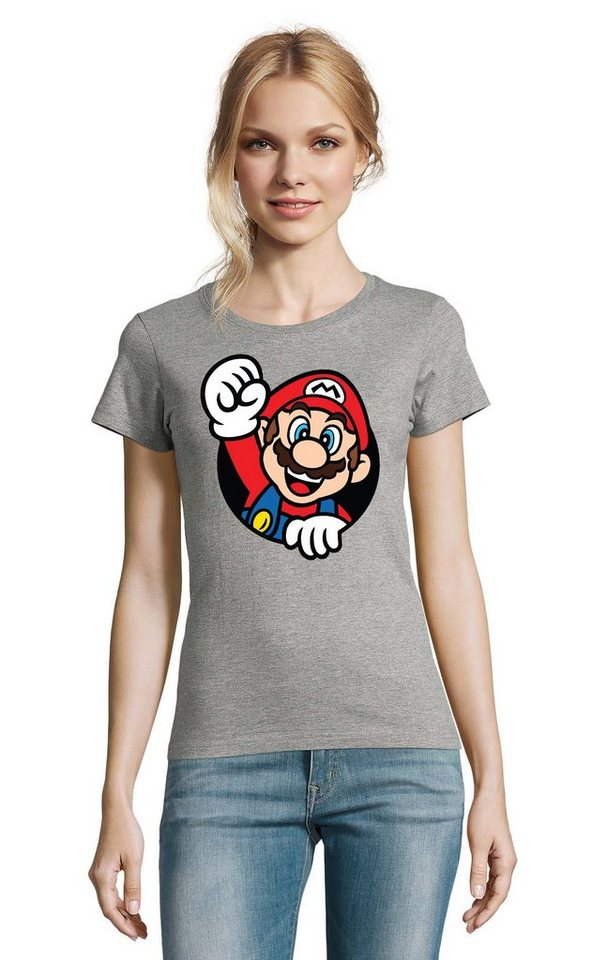 Blondie & Brownie T-Shirt Damen Super Mario Faust Nerd Konsole Gaming Spiel Retro von Blondie & Brownie