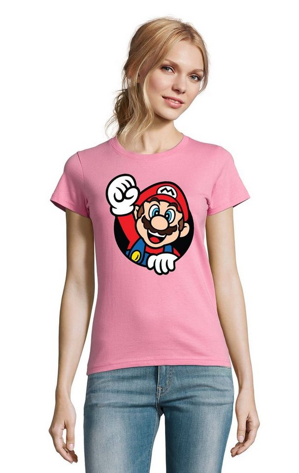 Blondie & Brownie T-Shirt Damen Super Mario Faust Nerd Konsole Gaming Spiel Retro von Blondie & Brownie