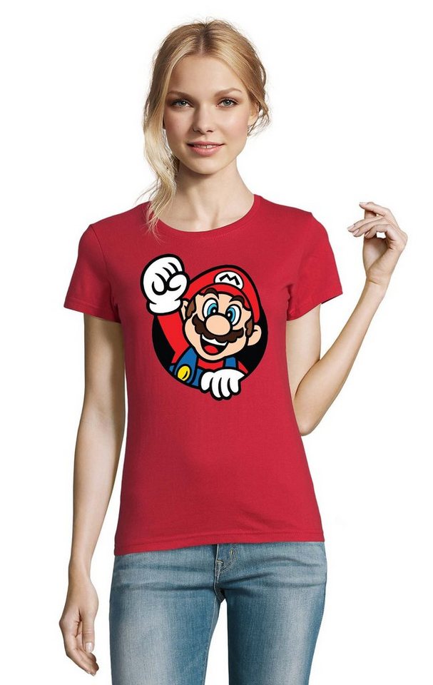 Blondie & Brownie T-Shirt Damen Super Mario Faust Nerd Konsole Gaming Spiel Retro von Blondie & Brownie