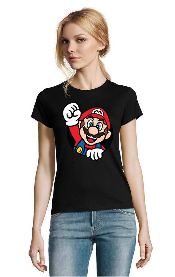 Blondie & Brownie T-Shirt Damen Super Mario Faust Nerd Konsole Gaming Spiel Retro von Blondie & Brownie