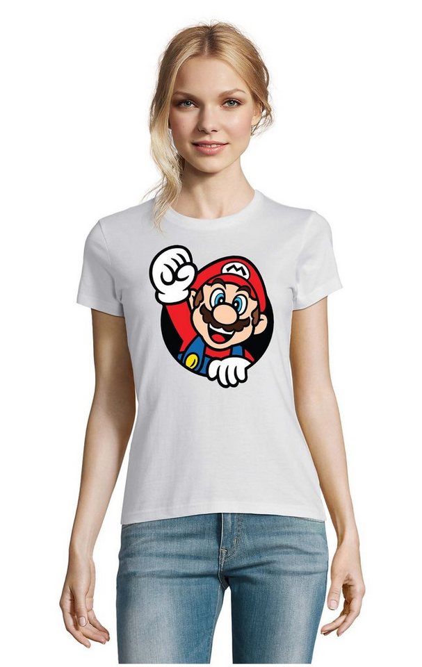 Blondie & Brownie T-Shirt Damen Super Mario Faust Nerd Konsole Gaming Spiel Retro von Blondie & Brownie