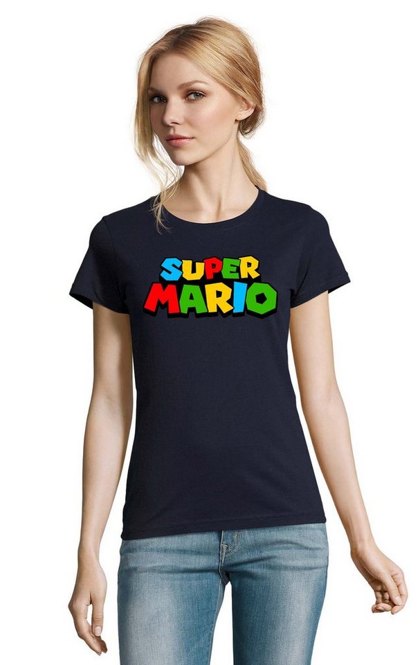 Blondie & Brownie T-Shirt Damen Super Mario Retro Gamer Gaming Konsole Spiele von Blondie & Brownie