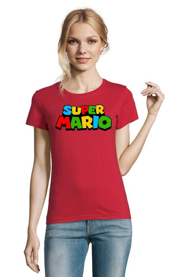 Blondie & Brownie T-Shirt Damen Super Mario Retro Gamer Gaming Konsole Spiele von Blondie & Brownie