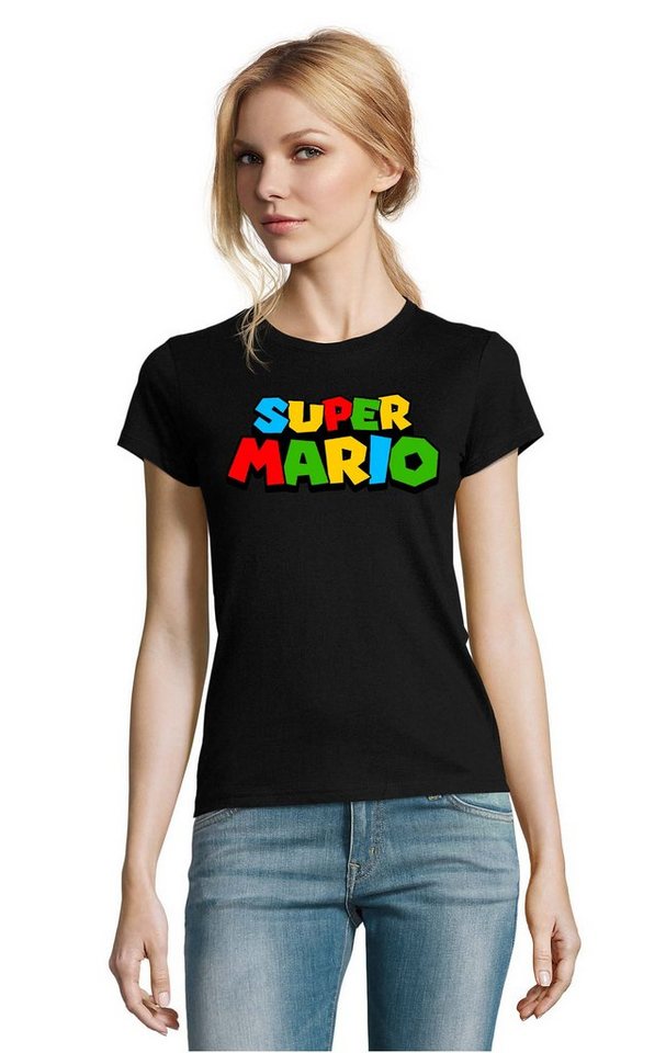 Blondie & Brownie T-Shirt Damen Super Mario Retro Gamer Gaming Konsole Spiele von Blondie & Brownie