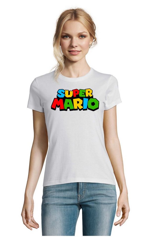 Blondie & Brownie T-Shirt Damen Super Mario Retro Gamer Gaming Konsole Spiele von Blondie & Brownie