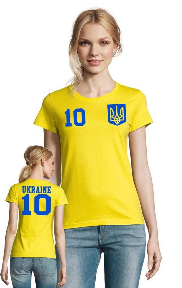 Blondie & Brownie T-Shirt Damen Ukraine Ukraina Sport Trikot Fußball Meister WM EM von Blondie & Brownie