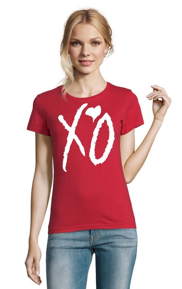 Blondie & Brownie T-Shirt Damen XO Kisses Hugs Weeknd Starboy Musik Fan Festival von Blondie & Brownie