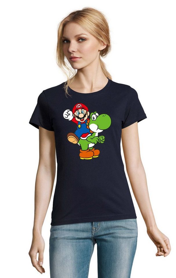 Blondie & Brownie T-Shirt Damen Yoshi & Mario Gaming Geek Konsole Super Retro von Blondie & Brownie