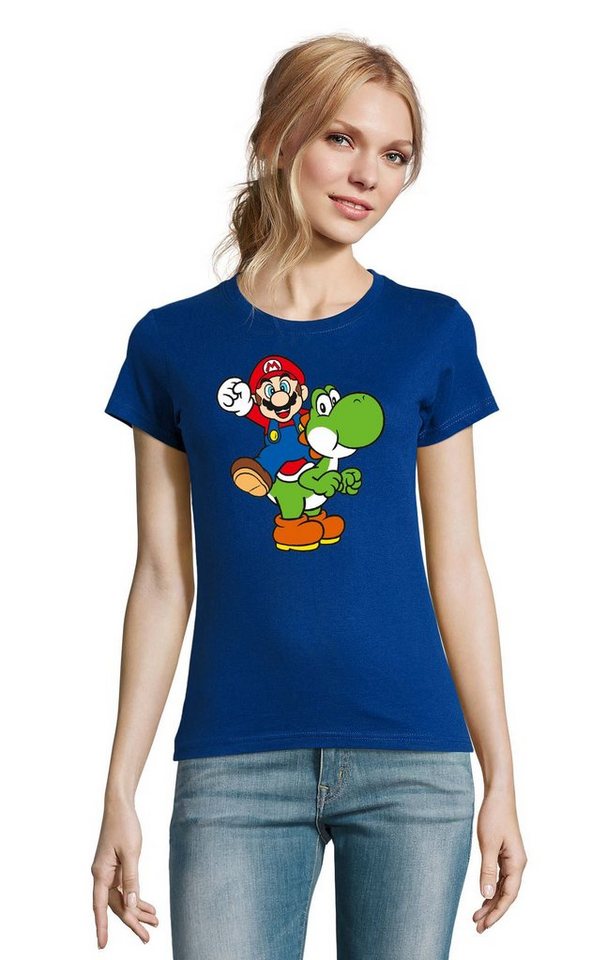 Blondie & Brownie T-Shirt Damen Yoshi & Mario Gaming Geek Konsole Super Retro von Blondie & Brownie