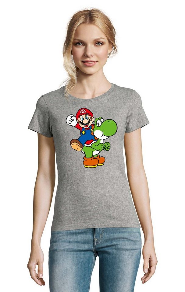 Blondie & Brownie T-Shirt Damen Yoshi & Mario Gaming Geek Konsole Super Retro von Blondie & Brownie