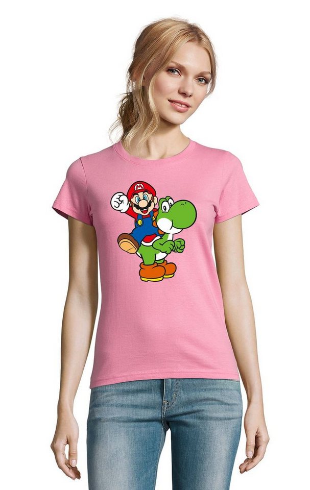 Blondie & Brownie T-Shirt Damen Yoshi & Mario Gaming Geek Konsole Super Retro von Blondie & Brownie