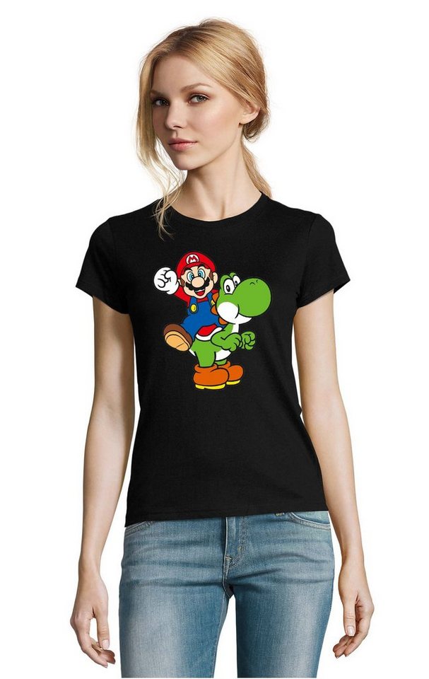 Blondie & Brownie T-Shirt Damen Yoshi & Mario Gaming Geek Konsole Super Retro Blondie & Brownie T-Shirt Damen Yoshi & Mario Gaming Geek Konsole Super Retro von Blondie & Brownie