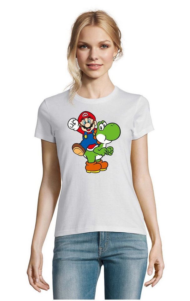 Blondie & Brownie T-Shirt Damen Yoshi & Mario Gaming Geek Konsole Super Retro von Blondie & Brownie