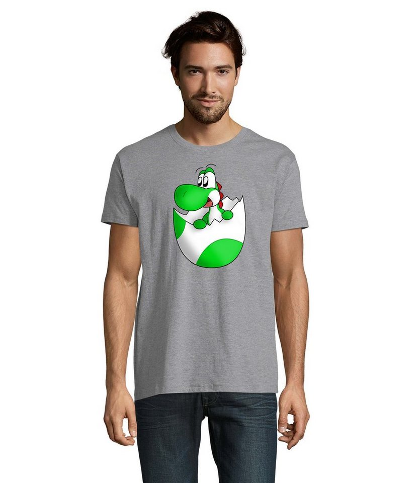 Blondie & Brownie T-Shirt Herren Baby Yoshi Ei Mario Super Retro Konsole Gaming von Blondie & Brownie