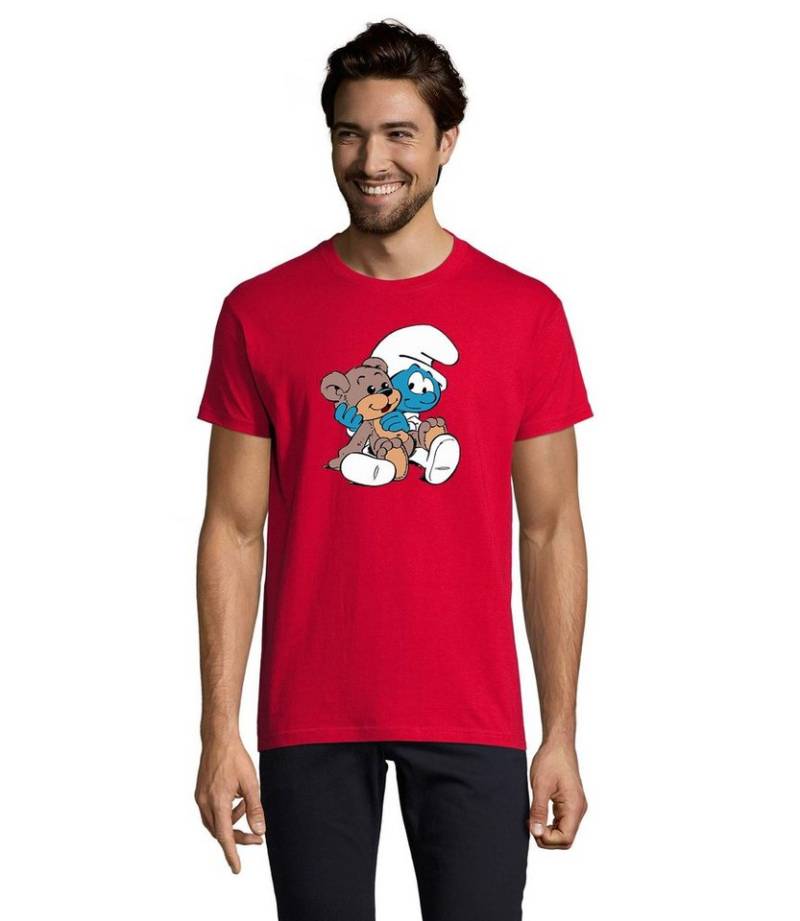 Blondie & Brownie T-Shirt Herren Babyschlumpf Schlümpfe Serie Teddybär Teddy Bär Schlumpf von Blondie & Brownie