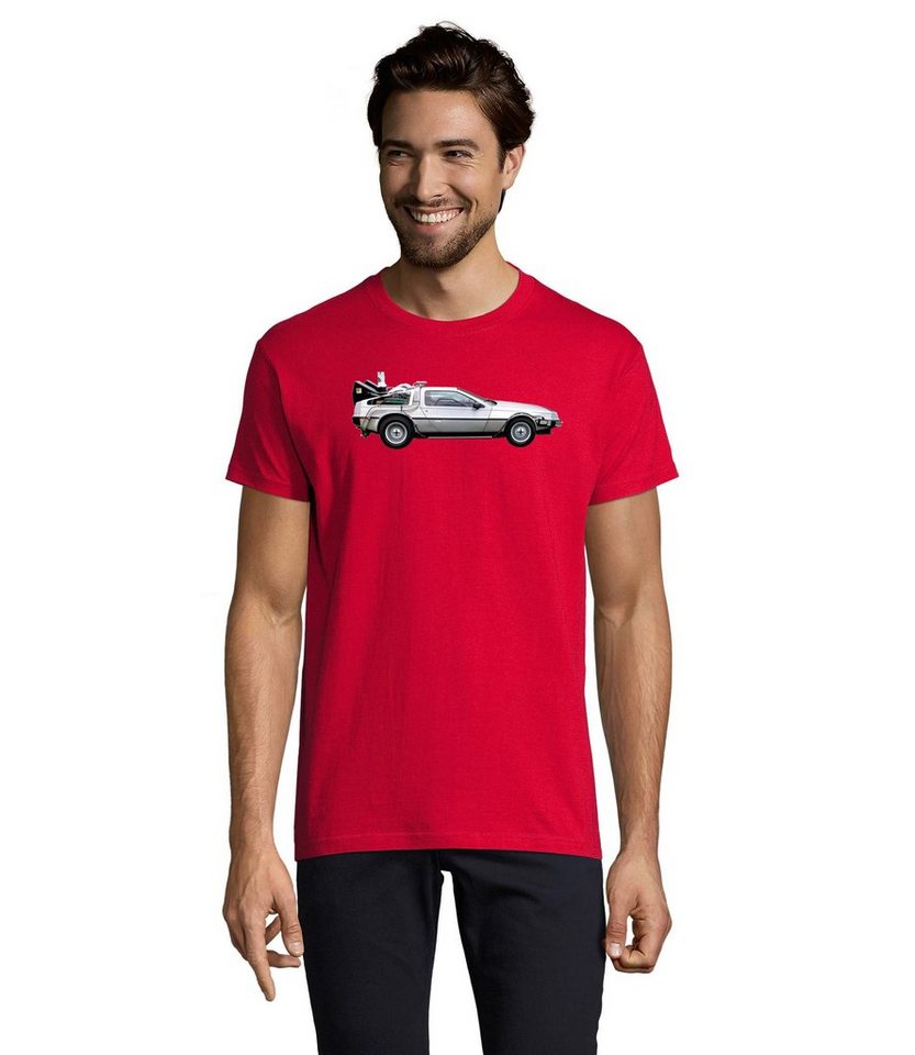 Blondie & Brownie T-Shirt Herren Delorean Auto Zukunftsreise Zukunft Zeitmaschine von Blondie & Brownie