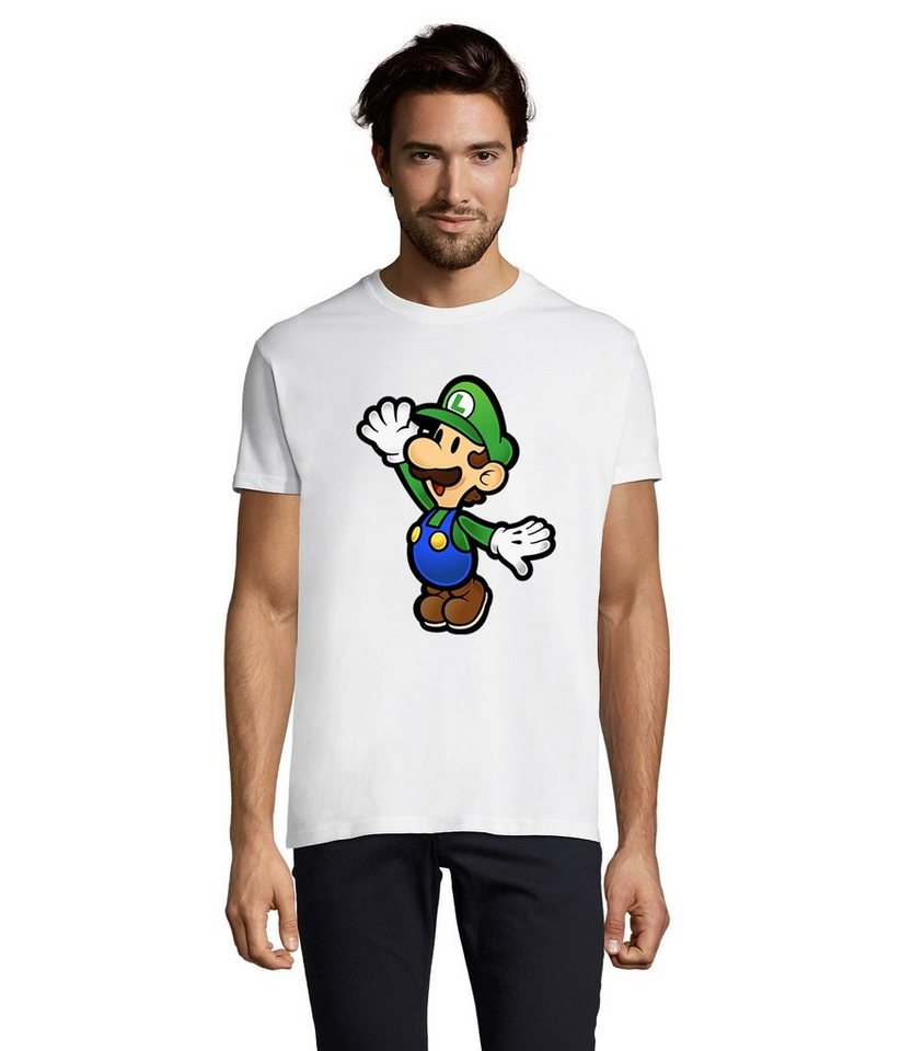Blondie & Brownie T-Shirt Herren Luigi Retro Konsole Mario Peach Yoshi Gaming von Blondie & Brownie