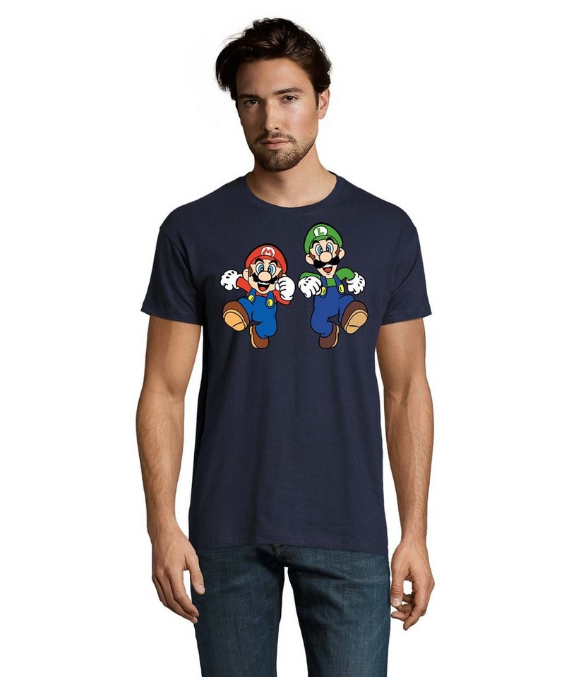 Blondie & Brownie T-Shirt Herren Mario & Luigi Peach Konsole Super Retro Konsole von Blondie & Brownie