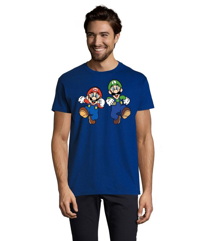 Blondie & Brownie T-Shirt Herren Mario & Luigi Peach Konsole Super Retro Konsole von Blondie & Brownie