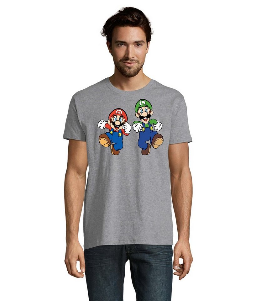 Blondie & Brownie T-Shirt Herren Mario & Luigi Peach Konsole Super Retro Konsole von Blondie & Brownie