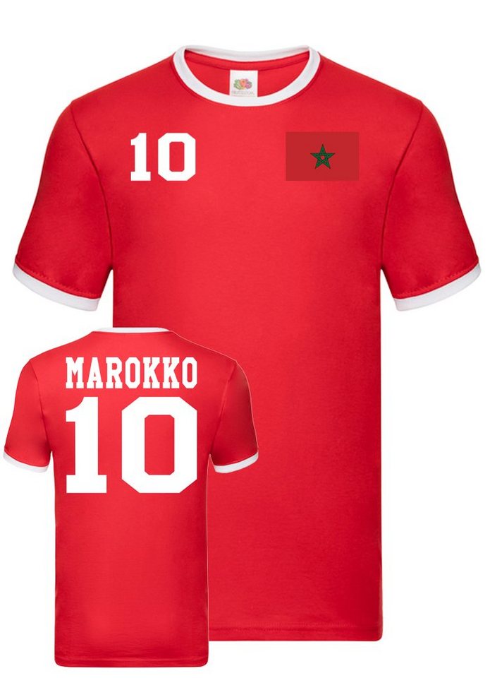 Blondie & Brownie T-Shirt Herren Marokko Morocco Sport Trikot Fußball Meister WM Afrika Cup von Blondie & Brownie
