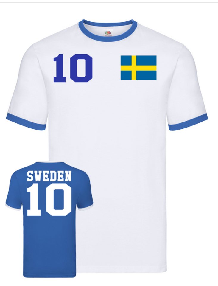 Blondie & Brownie T-Shirt Herren Schweden Sweden Sport Trikot Fußball Meister WM Europa EM von Blondie & Brownie