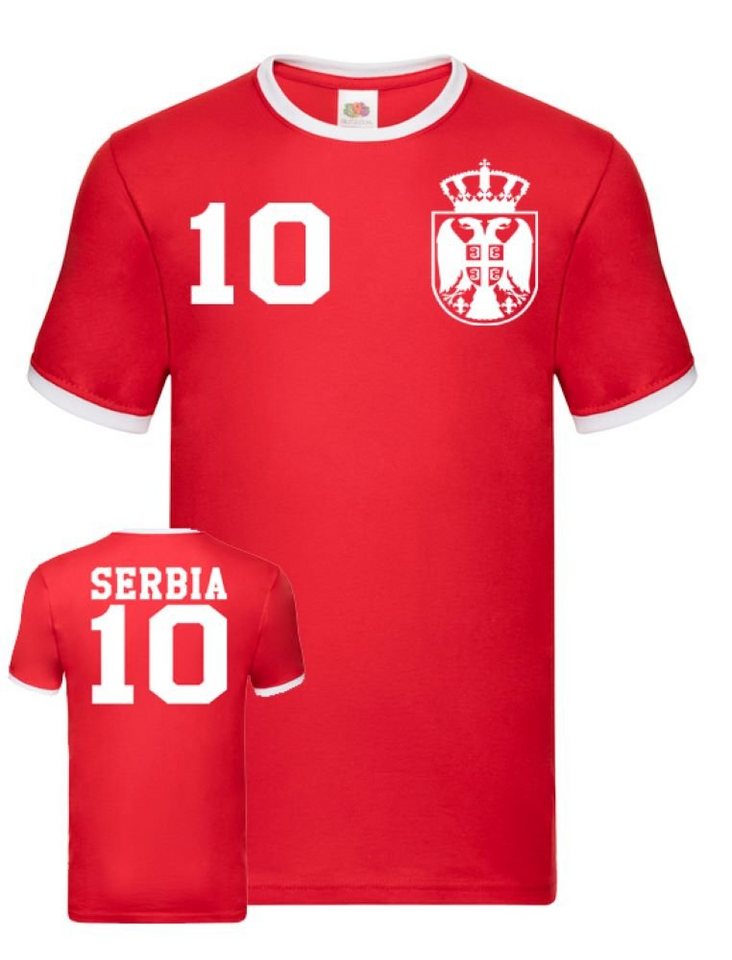 Blondie & Brownie T-Shirt Herren Serbien Serbia Sport Trikot Fußball Meister WM Europa EM von Blondie & Brownie