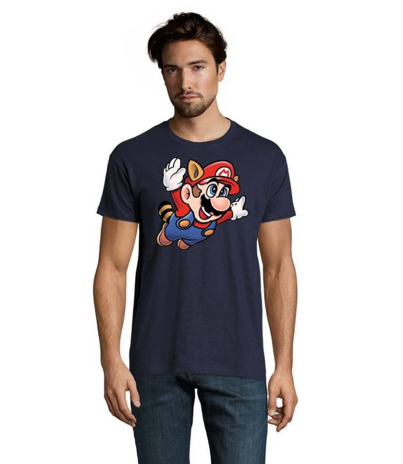 Blondie & Brownie T-Shirt Herren Super Mario 3 Fligh Retro Konsole Logo Print von Blondie & Brownie