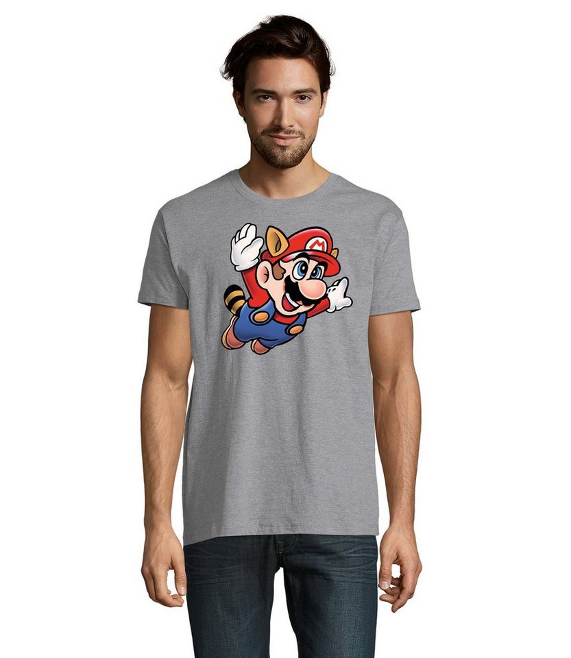 Blondie & Brownie T-Shirt Herren Super Mario 3 Fligh Retro Konsole Logo Print von Blondie & Brownie