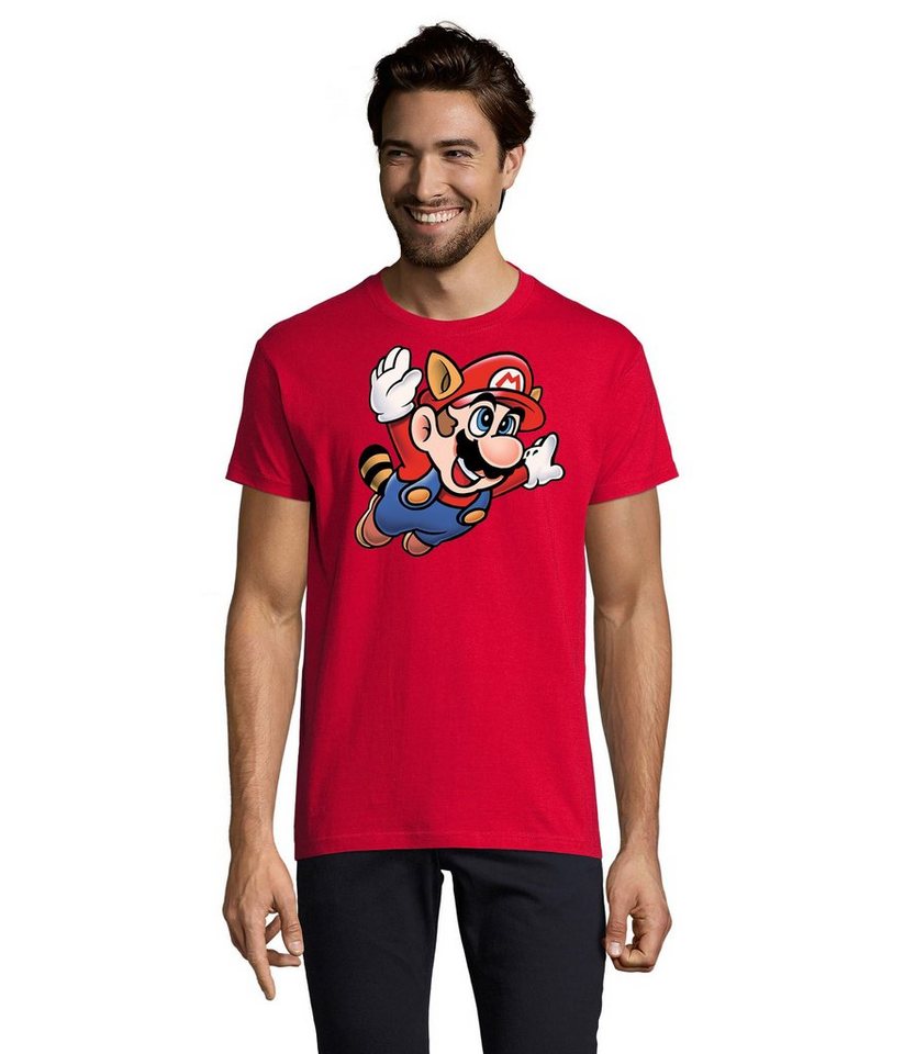 Blondie & Brownie T-Shirt Herren Super Mario 3 Fligh Retro Konsole Logo Print von Blondie & Brownie