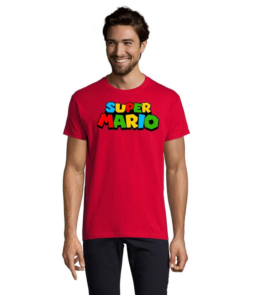 Blondie & Brownie T-Shirt Herren Super Mario Retro Gamer Gaming Konsole von Blondie & Brownie