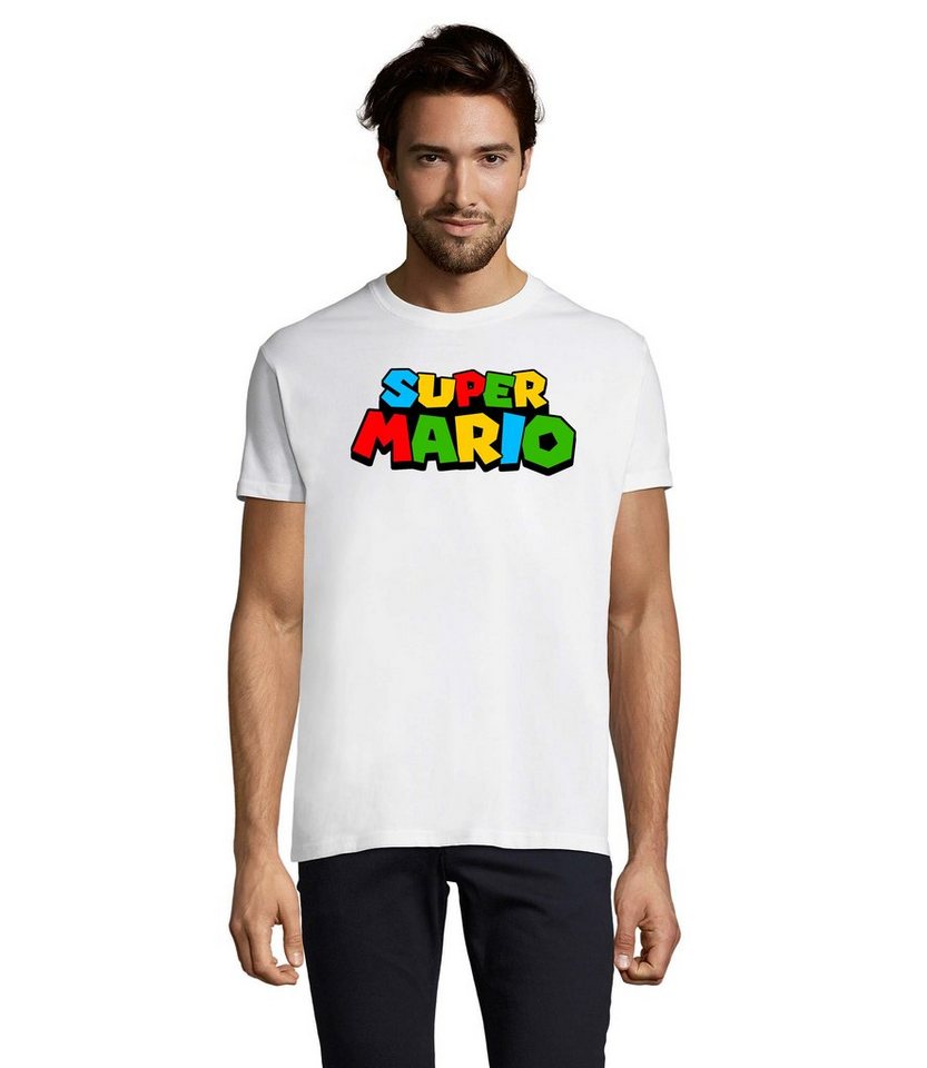 Blondie & Brownie T-Shirt Herren Super Mario Retro Gamer Gaming Konsole von Blondie & Brownie