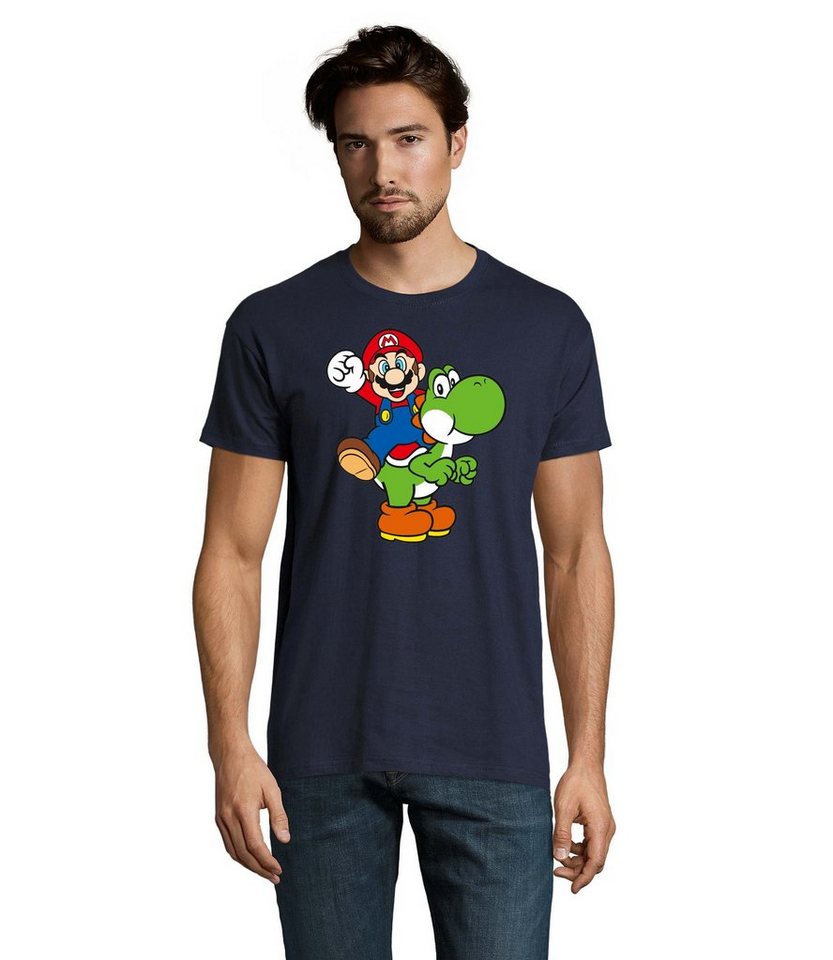 Blondie & Brownie T-Shirt Herren Yoshi & Mario Konsole Super Retro Kosole Luigi von Blondie & Brownie