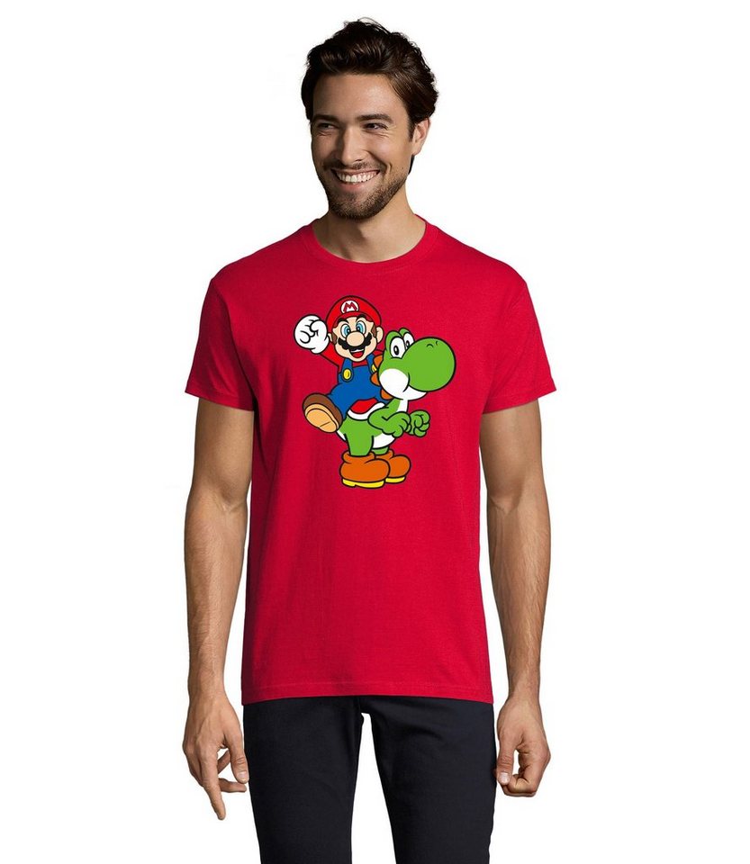 Blondie & Brownie T-Shirt Herren Yoshi & Mario Konsole Super Retro Kosole Luigi von Blondie & Brownie