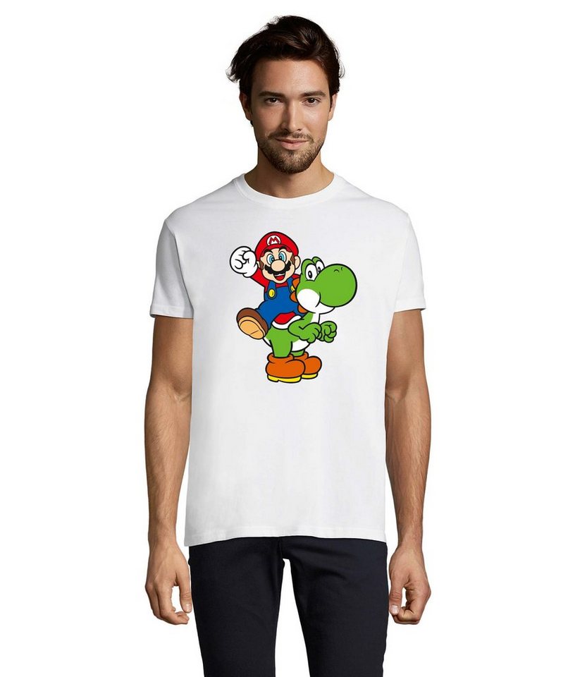 Blondie & Brownie T-Shirt Herren Yoshi & Mario Konsole Super Retro Kosole Luigi von Blondie & Brownie