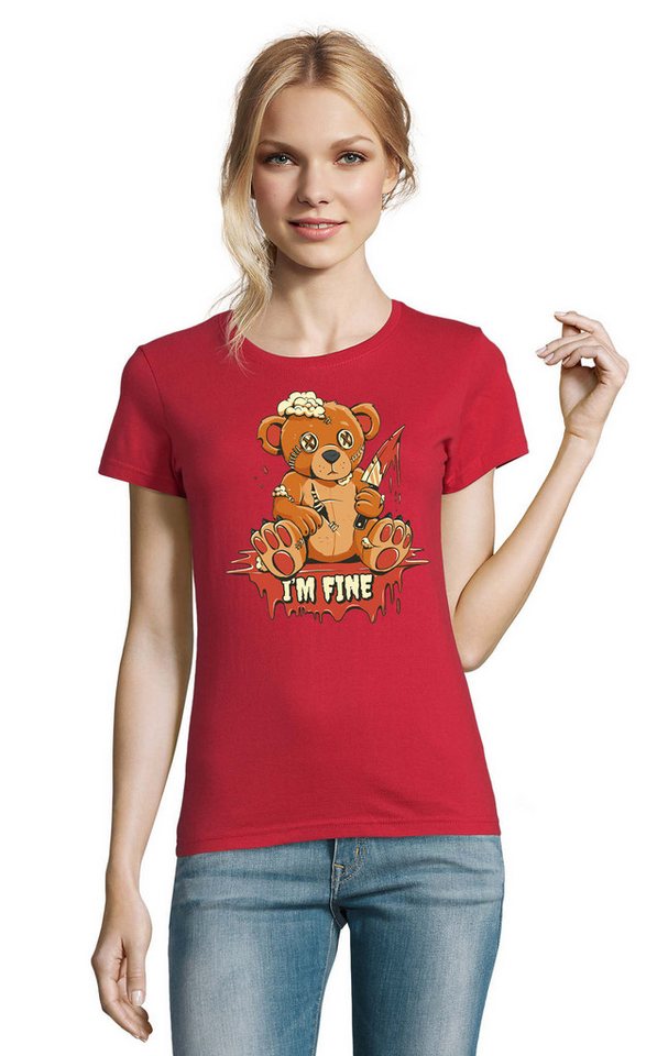 Blondie & Brownie T-Shirt Im Fine Bärchie mir geht es gut Teddy Damen Logo Print von Blondie & Brownie