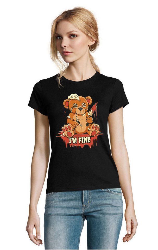 Blondie & Brownie T-Shirt Im Fine Bärchie mir geht es gut Teddy Damen Logo Print von Blondie & Brownie