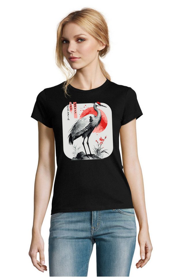 Blondie & Brownie T-Shirt Japanischer Kranich Treue Glück Liebe Vogel Damen Shirt Fun Motiv in vielen Farben Blondie & Brownie T-Shirt Japanischer Kranich Treue Glück Liebe Vogel Damen Shirt Fun Motiv in vielen Farben von Blondie & Brownie