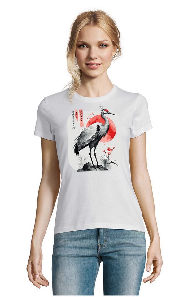 Blondie & Brownie T-Shirt Japanischer Kranich Treue Glück Liebe Vogel Damen Shirt Fun Motiv in vielen Farben Blondie & Brownie T-Shirt Japanischer Kranich Treue Glück Liebe Vogel Damen Shirt Fun Motiv in vielen Farben von Blondie & Brownie