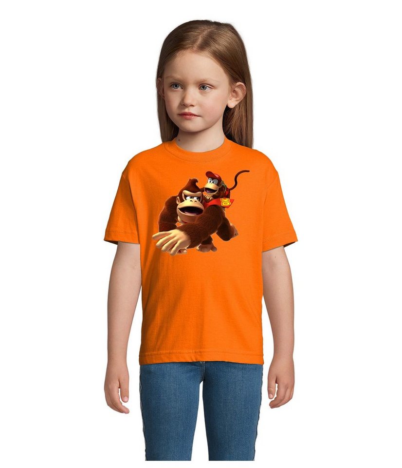 Blondie & Brownie T-Shirt Kinder Donkey Diddy Kong Spiele Konsole Nerd Super Retro von Blondie & Brownie