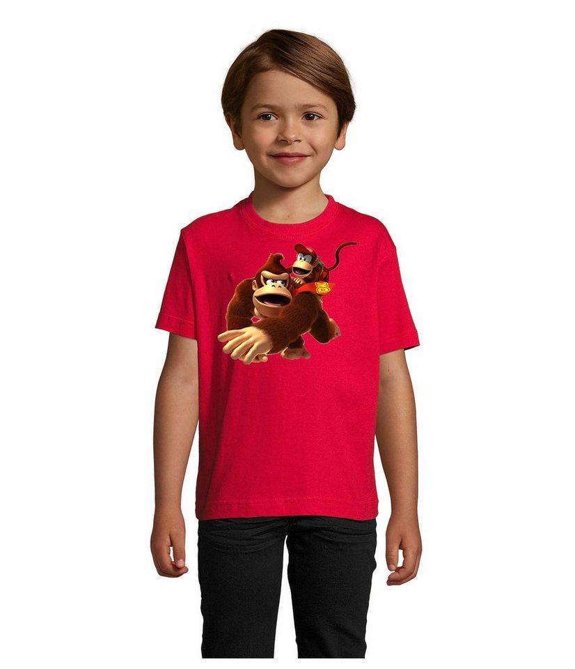 Blondie & Brownie T-Shirt Kinder Donkey Diddy Kong Spiele Konsole Nerd Super Retro von Blondie & Brownie